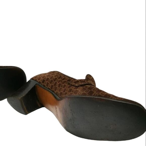 Rare Vintage Gucci Collector Brown Suede G Monogram Heels | Circa 1970s - Picture 2 of 10